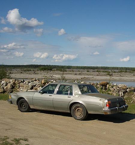 oldsmobile by tanana river near Fairbanks